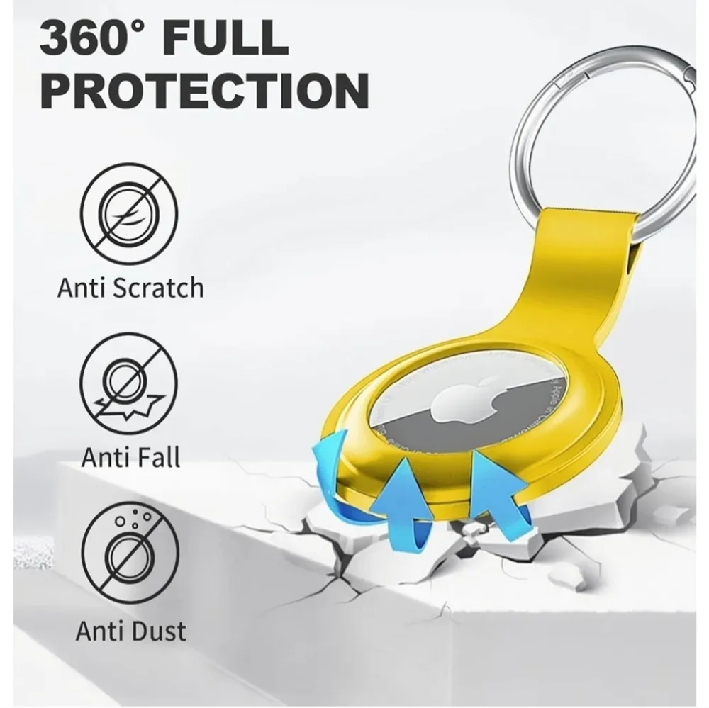 Yellow Keychain Air Tag Holder